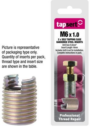POWERCOIL M 16 - 1.5 X 22 SELF TAPPING INSERT - 2 PACK